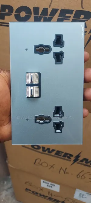 Luxury Glossy Mirror Like Grey Colour Uk Double Socket
