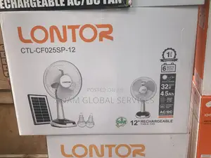 Lontor 12-Inch Rechargeable Table Fan