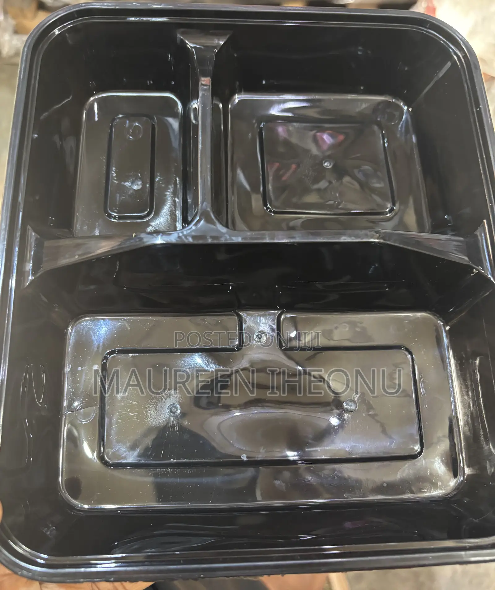 Square Shaped 3 Compartment Plastic