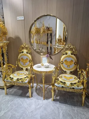 Executive Royal Console Fabric Chairs With Coffee Stool