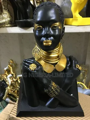 Black African Woman Statue Figurine Home Decor