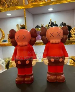 Standing Kaws Red Sculpture Figurine Home Decor 1pc