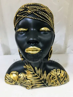 African Woman Resin Sculpture Figurine Statue Home Deco