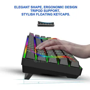 Rechargeable Wireless Mechanical Keyboard Led Backlit 61 Key
