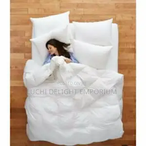 Plain White Doubled Fibre-Fill Duvet - 100% American Cotton 6x6