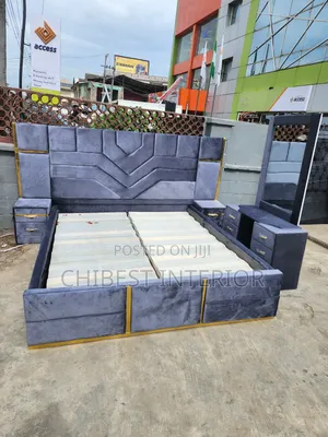 Grey Padded 7by6 Luxury Bed Stand
