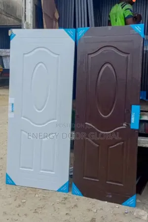White/Brown 3ft Portable/ Durable Bedroom Panel Steel Door