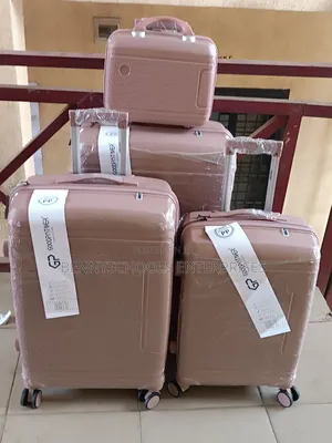 Set 4 Nude Gp Unbreakable Rubber Luggage Boxes Wit Antitheft