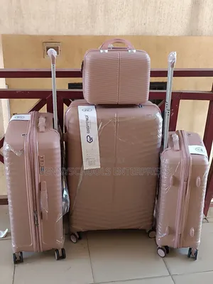 Peach Gp Set of 4 Unbreakable Rubber Luggage Boxes Antitheft
