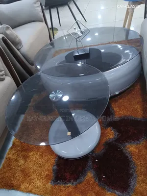 Center Table Glass Top One Side Stool