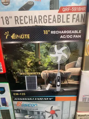 18inches Rechargeable Ac/Dc Fan With 16v/10w Solar Panel