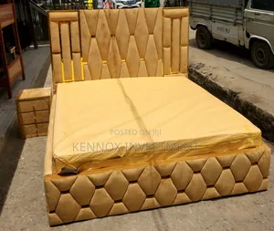6 by 6 King Size Bedframe With 2 Bedsides Drawers