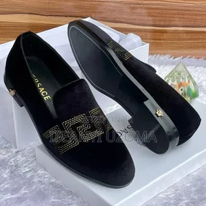 Exclusive Versace Black Suede Luxury Shoe