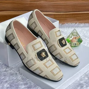 Exclusive Versace Cream Color Luxury Shoe