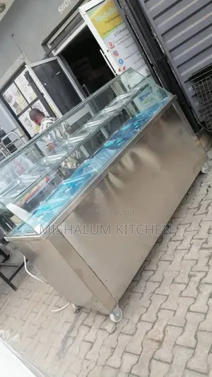 6plate Cabinet Food Display Warmer With Upper Shelf 7ft Size