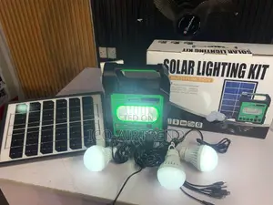 Mw12 Portable Rechargeable Solar Light Kit Bulbs +Mp3 Player