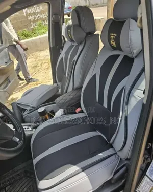 Grey Block Pattern Leather Seat Cover