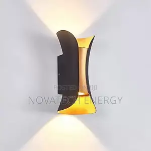 Gold and Black Outdoor Wall Lamp, Led