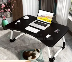 Multipurpose Foldable Laptop Bedside Table With Side Drawer