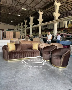 Luxury Brown Velvet Living Set