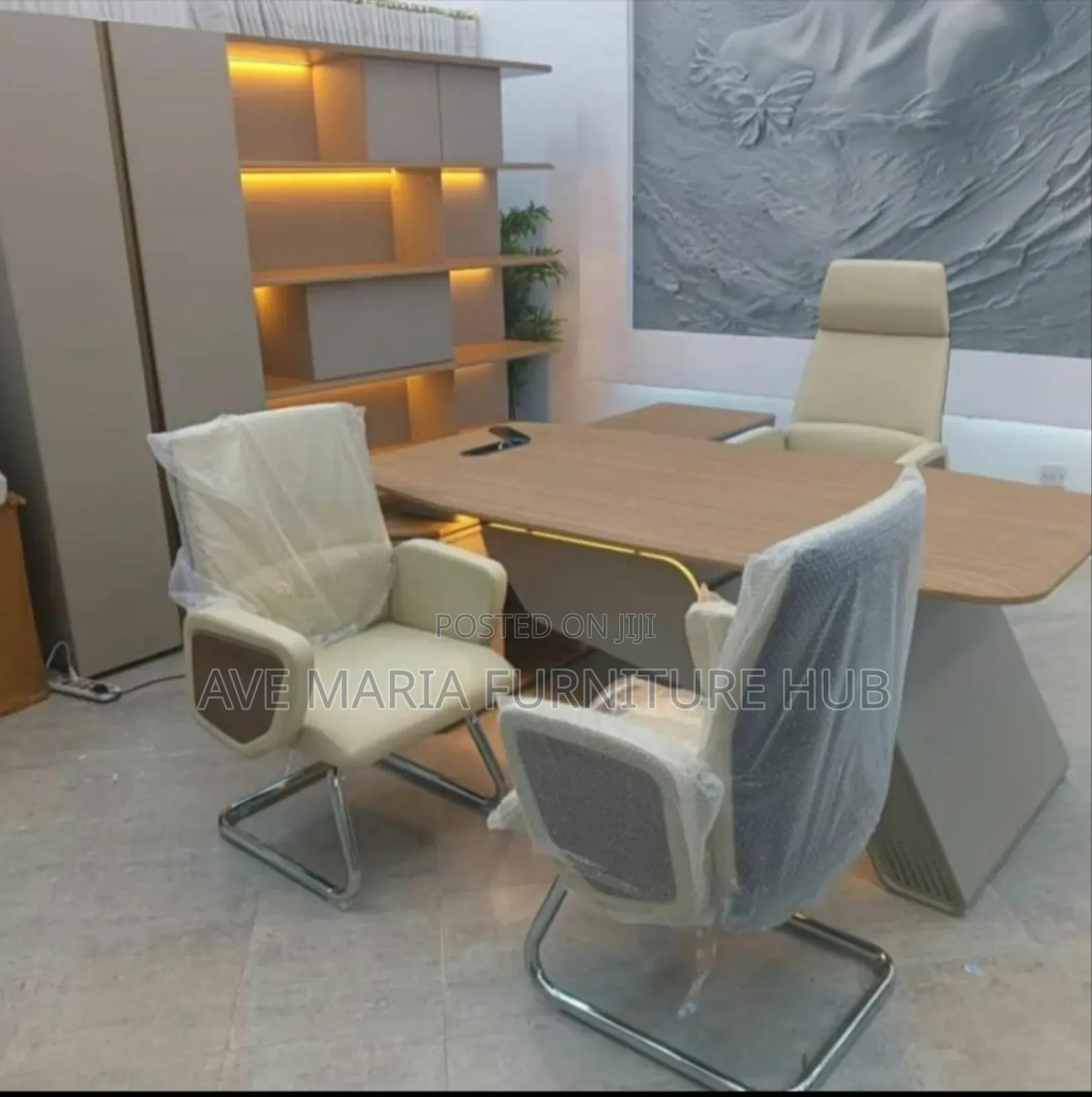 Executive Office Table and Office Chairs
