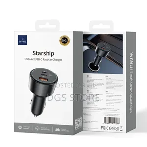 Wiwu Starship Usb a + 2 Usb C Fast Car Charger 200w