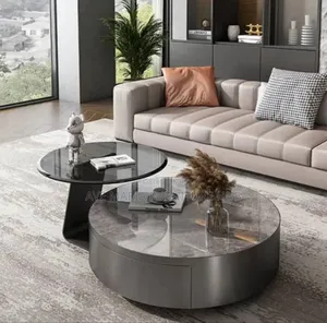 Glass and Wooden Center Table