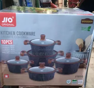 Jio Original 10pcs Granite Cookware Sets With Wooden Handles