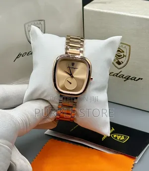 Poedagar Steel Chain Watch for Women Rosegold