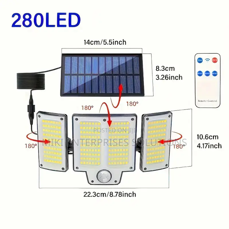 280 Led Outdoor Solar Lights With Motion Sensor