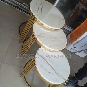 3-in-1 Marble Stool Gold