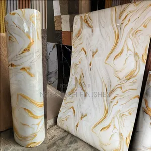 Exotic Gold Marble Self Adhesive Foam Stickers For Interior.