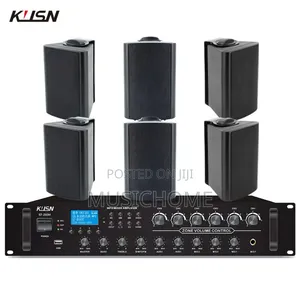 Background Music System With 6pcs of Wall Mount Speakers