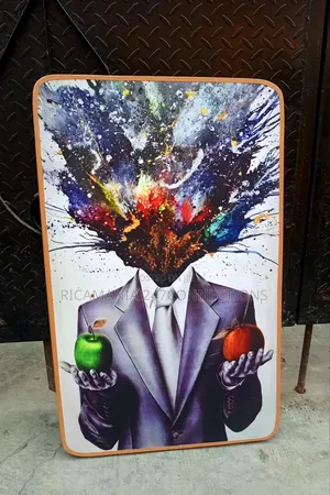 Green and Red Apple Man Artwork