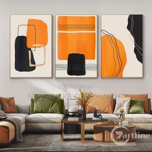 Abstract Oil Painting on Canvas in Living Room