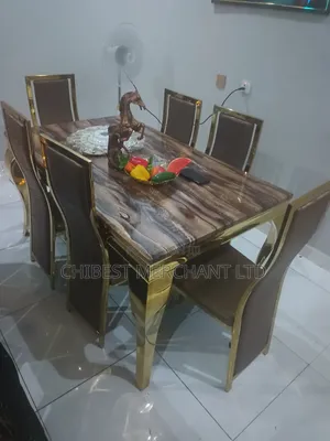 Quality 6 Seaters Marble Top Dining Table