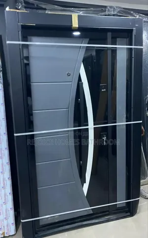 4f by 7ft Security Luxury Door Gray and Black