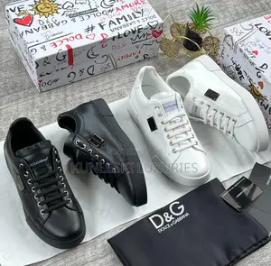 Original Dolce Gabbana Men Leather Sneakers