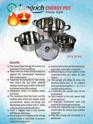 Longrich Energy Pot (28cm)