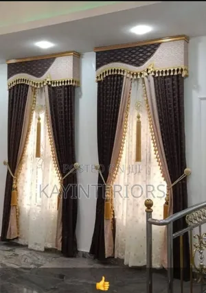 Cream and Brown Turkish Curtains
