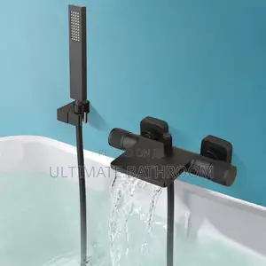 Double Control Black Bathtub Mixer Tap