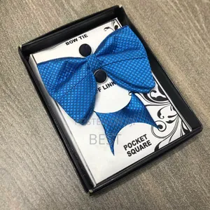 Patterned Butterfly Bow Ties With Pocket Square Cufflinks
