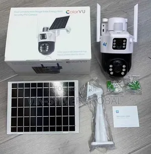 Solar Powered CCTV Camera Three Lens View With Auto Track