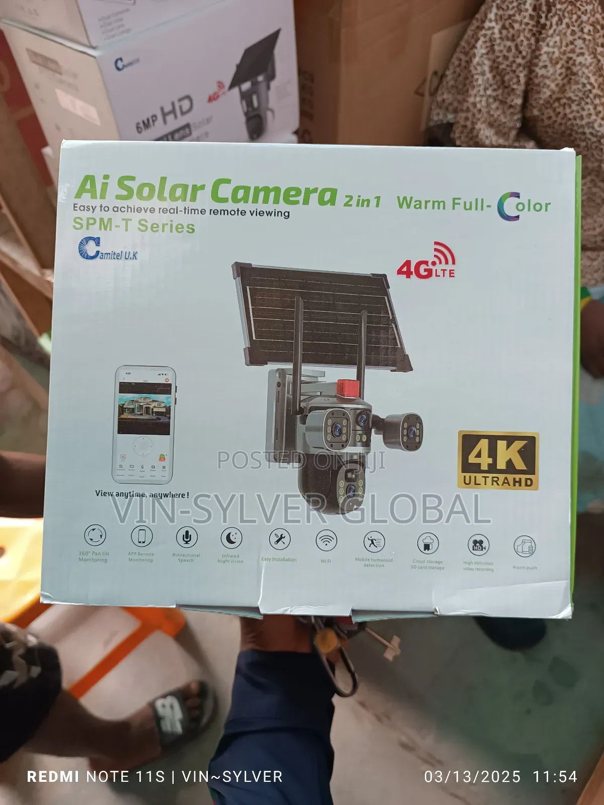 Solar CCTV Camera Three Lens Three View
