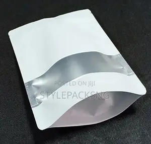 White Foil With Window Pouch 12cm X 18cm