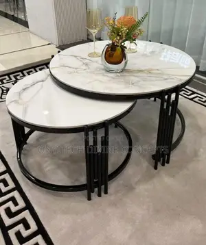 2 in 1 Marble Top Round Centre Table
