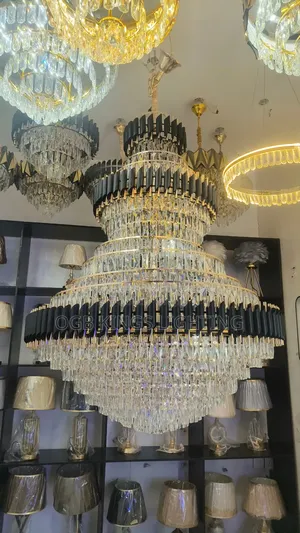 Modern Gold Black Crystal Stair Ceiling Chandelier Light