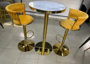Golden Adjustable Bar Stool