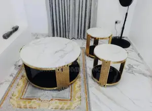 3 in 1 Nordic Marble Top Centre 2 Side Stool