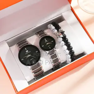 4pcs Hasesg Forevermore Couple Black Titanium Steelposh Gift